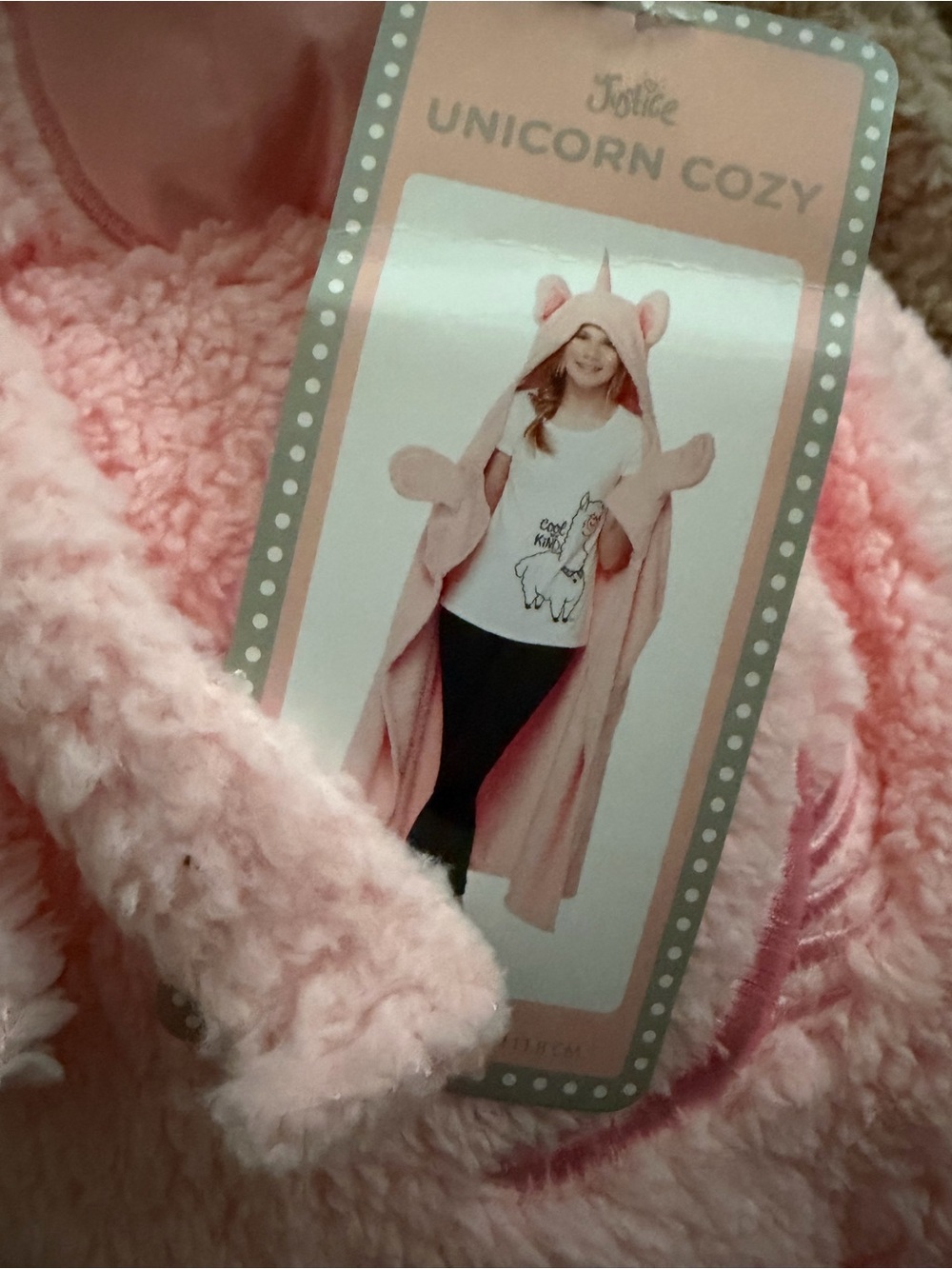 Justice Pink Unicorn Cozy Hooded Cape